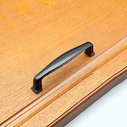 Черный Ручка ящика из алюминиевого сплава в матовом стиле, шкаф тянет ручки для аксессуаров ящика, чёрные, 105.2x15.3x25.7 мм, центр отверстия: 96мм