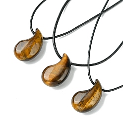 Тигровый глаз Ожерелья с натуральным тигровым ожерельем, воском шнура, Магатама, 14.17~27.95 дюйм (36~71 см)