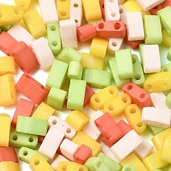 (52) Непрозрачная лаванда 4 рождественские цвета 2- краска для выпечки, стеклянные бусины, прямоугольные, разноцветные, 5x2.5x2 мм, отверстие : 0.8 мм