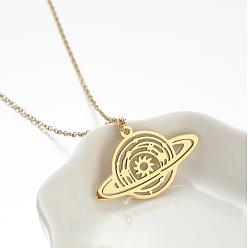 gold saturn necklace Stainless Steel Mini Variety Pattern Pendant Necklace Sun Goddess Geometric Clavicle Chain