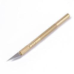 Golden Brass Wood Carving Tools, Steel Sculpting Knife, for  Wood Carving/DIY Arts/Crafts Supplies, Golden, 141.5x8mm