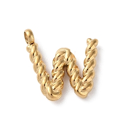 Letter W 316 Surgical Stainless Steel Pendants & Charms, Golden, Letter W, 13.5x12.5x2mm, Hole: 2mm