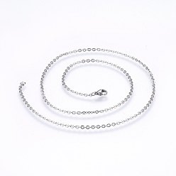 Stainless Steel Color 304 Stainless Steel Cable Chains Necklaces, with Lobster Claw Clasps, Stainless Steel Color, 17.7 inch(45cm), 1.5mm