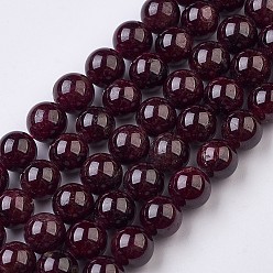 Garnet Natural Garnet Beads Strands, Round, 8mm, Hole: 1mm, about 49pcs/strand, 15.1 inch(38.5cm)
