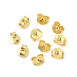 Настоящее золото 18K 925 фрикционные ушные гайки из стерлингового серебра, с печатью 925, реальный 18 k позолоченный, 5x6x3 мм, отверстие : 0.8 мм, Около 88 шт / 10 г