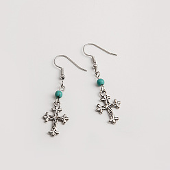 Cross-7 Vintage Owl and Starfish Turquoise Earrings for Women