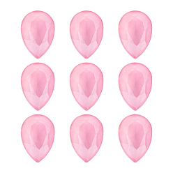 Розовый Сделай сам указал назад k 9 стеклянные кабошоны со стразами, стиль мокко, с покрытием на задной стороне, граненые, слеза, светло-розовый, 10x7x4.5 мм, 45 шт / коробка