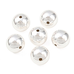 Серебро Круглые латунные европейские бусины, без кадмия и без свинца, долговечный, стойки покрытие, бусины с большим отверстием, серебряные, 12 мм, отверстие : 1.6 мм