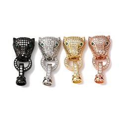 (52) Непрозрачная лаванда Латунные микро проложить кубического циркония раз за застежками, леопард, разноцветные, 32 мм