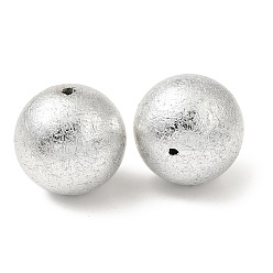 Серебро УФ-покрытие ccb пластиковые бусины, текстура, круглые, серебряные, 24.5x24 мм, отверстие : 3 мм