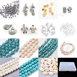 (52) Непрозрачная лаванда Ювелирные изделия, включая бусины из стекла, сплавов и драгоценных камней., подвески и трубчатые крепления из сплава, 304 из нержавеющей стали открыты кольца прыжок, разноцветные, 6 мм, отверстие : 1 мм