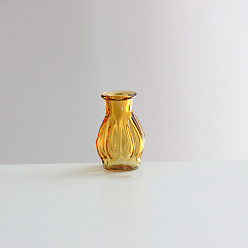 Dark Goldenrod Transparent Miniature Glass Vase Bottles, Micro Landscape Garden Dollhouse Accessories, Photography Props Decorations, Dark Goldenrod, 14.5x22mm