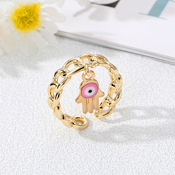 Pink palm ring 1 Colorful Hollow Eye Ring, Fashionable Devil's Eye Pendant for Men and Women