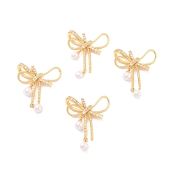 Real 18K Gold Plated Eco-Friendly Brass Micro Pave Cubic Zirconia and Glass Beads Pendants, Long-Lasting Plated, Lead Free & Cadmium Free & Nickel Free, Real 18K Gold Plated, Real 18K Gold Plated, 40x30x18mm, Hole: 5x3.5mm