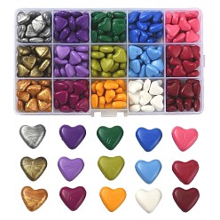 Mixed Color Sealing Wax Particles, for Retro Seal Stamp, Heart, Mixed Color, 12.5x13.5x6.5mm, 15 colors, 18pcs/color, 270pcs/box