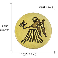 Virgo Zinc Alloy Constellations Badge for Men Women, Antique Bronze, Virgo, 26mm
