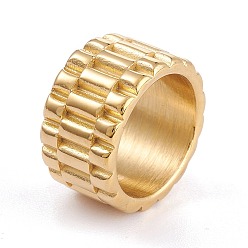Golden Ion Plating(IP) 304 Stainless Steel Finger Rings, Golden, US Size 6(16.5mm), 11.5mm
