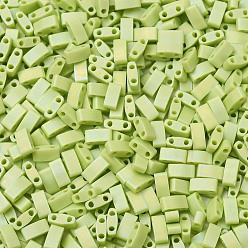 (HTL416FR) Matte Opaque Chartreuse AB MIYUKI Half TILA Beads, Japanese Seed Beads, 2 Hole, (HTL416FR) Matte Opaque Chartreuse AB, 5x2.3x1.9mm, Hole: 0.8mm, about 1250pcs/50g