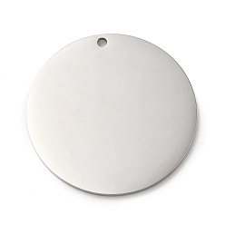 Нержавеющая Сталь Цвет Не тускнеющие 304 подвески из нержавеющей стали, пустая бирка с зеркальной полировкой, плоский круглый шарм, цвет нержавеющей стали, 25x1.5 мм, отверстие : 1.8 мм