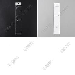 Белый 120шт. бумажные карточки для демонстрации ювелирных изделий, в том числе браслетов, прямоугольные, с 120шт. прямоугольными целлофановыми пакетами OPP с застежкой сверху для хранения, белые, 19.5x4x0.05 см