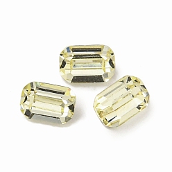 Хризолит Стеклянные стразы кабошоны, плоская задняя и задняя, граненые, прямоугольные, хризолит, 4x2.7x2 мм