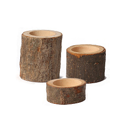 three piece leather Wooden crafts creative decoration wedding paper towel ring candle holder log wood pile home decoration succulent decoration