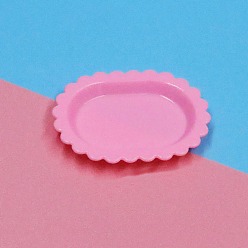 Pink Пластиковая посуда мини модель, аксессуары для кукольного домика с микро-ландшафтом, притворяясь опорными украшениями, розовые, 54x41 мм