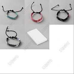 (52) Непрозрачная лаванда 20шт. 4 цвета, этнический стиль, плетеные браслеты из полиэстерного шнура для мужчин и женщин, разноцветные, 3/8 дюйм (0.95 см), внутренний диаметр: 2-1/4~3-5/8 дюйм (5.6~9.15 см), 5 шт / цвет