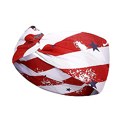 Red Independence Day Cloth Headband, Star Hair Accessories, Red, 240x100mm