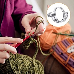 Antique Silver Alloy Wrap Cuff Ring, Knitting Loop Crochet Loop, Yarn Guide Finger Holder for Women, Antique Silver, Inner Diameter: 1.9cm