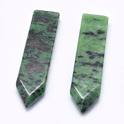 Ruby in Zoisite Natural Ruby in Zoisite Cabochons, Sword, 51.5~54x12.5~14x5~6mm