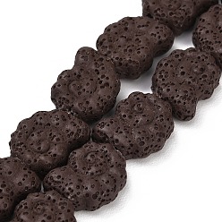 Кокосово-Коричневый Бусы из натуральной лавы, окрашенные, спиральная оболочка, кокосового коричневый, 16~17x13x6.5 мм, отверстие : 1.2 мм, около 26 шт / нитка, 16.34~16.54'' (41.5~42 см)