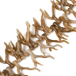 Верблюжий Нити бусин из непрозрачного акрила, имитирующие кораллы, самородки, два тона, верблюжие, 46~48x34~35x7~8 мм, отверстие : 1.4 мм, около 50 шт / нитка, 18.50'' (47 см)