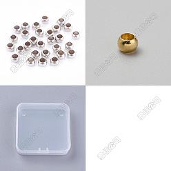 Golden & Stainless Steel Color 100Pcs 2 Colors Stainless Steel Beads, Rondelle, Golden & Stainless Steel Color, 5x3~3.5mm, Hole: 3mm, 50pcs/color