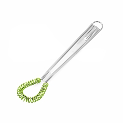 Зелено-Желтый 430 взбиватель яиц из нержавеющей стали, с силиконовой головкой, инструмент для выпечки своими руками, зеленый желтый, 195x35 мм