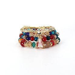 secretly mix Bohemian Crystal Pendant Tassel Bracelet Multi-layered European and American Style Fashion Jewelry