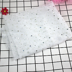 White Organza Flash Fabric Doll Dress Clothing Decoration Material, Shiny Glitter Cloth DIY Doll Sewing Accessories, White, 1600x1000mm