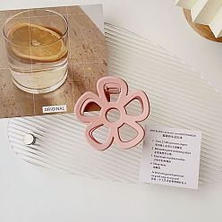 Hollowed-out flower, flesh pink Chic Flower Hair Clip with Matte Finish and Cutout Design for Elegant Updos