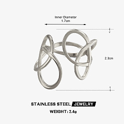 Нержавеющая Сталь Цвет Неровная линия 304 открытые кольца манжеты из нержавеющей стали, цвет нержавеющей стали, 17 мм