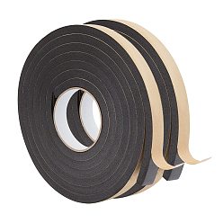 Black Strong Adhesion EVA Sponge Foam Rubber Tape, Anti-Collision Seal Strip, Black, 20.5x10mm, about 3m/roll