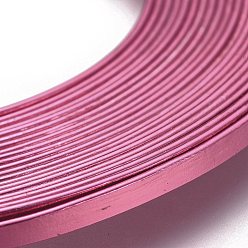 Flamingo Aluminum Flat Wire, Wide Flat Jewelry Craft Wire for Jewelry Making, DIY Craft Project, Plant Modeling or Packaging, Flamingo, 5x1mm, about 32.8 Feet(10m)/roll