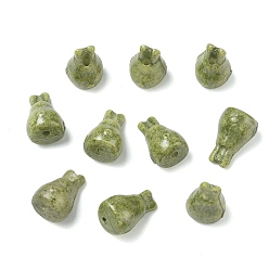 Olive Drab Vintage Handmade Porcelain Beads, Fancy Antique Glazed Porcelain, Rabbit, Olive Drab, 17.5x11mm, Hole: 2mm