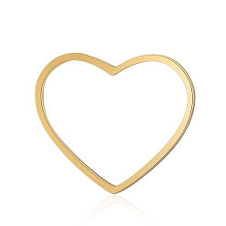 Golden 201 Stainless Steel Linking Rings, Heart, Golden, 23.5x29.5x1mm, Hole: 27x18.5mm