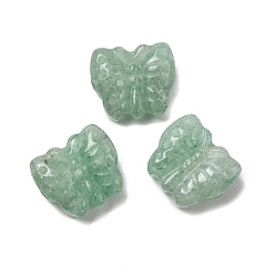 Клубничный Кварц Резные бусины из натурального зеленого клубничного кварца, бабочка, 13.5~14x15.5~16x6.5~7 мм, отверстие : 1.4 мм