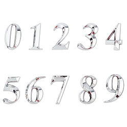 Серебро Пластиковые и ПВХ этикетки с номерами, серебряные, 8: 50.5x31.5x8 мм, 10 шт / комплект