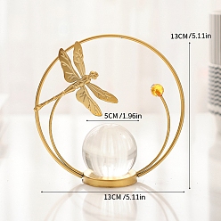 Dragonfly Европейский стиль украшения дома тумба под телевизор креативное украшение гостиная входная лампа роскошный рабочий стол железный арт хрустальный шар украшение, золотые, стрекоза, 130x130 мм, хрустальный шар: 50мм в диаметре
