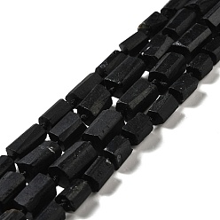 Tourmaline Natural Black Tourmaline Beads Strands, Faceted, Column, 10~16x9x9.5~11mm, Hole: 1mm, about 24~28pcs/strand, 16.54 inch(42cm)