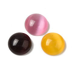 Mixed Color Cat Eye Cabochons, Half Round, Mixed Color, 16x6.8mm