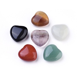 Mixed Stone Natural Mixed Stone, Heart Love Stone, Pocket Palm Stone for Reiki Balancing, 25x25x12~12.5mm