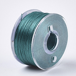 Dark Cyan Special Coated Polyester Beading Threads for Seed Beads, Dark Cyan, 0.1mm, about 50yards/roll